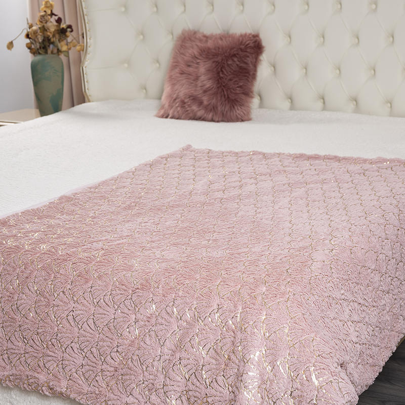 50 * 60 tommer varm sofa med forgylt kaninhårteppe